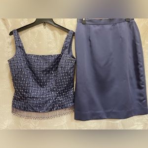 Vie by Victoria Royal Satin Purple 2 pcs Evening Suit